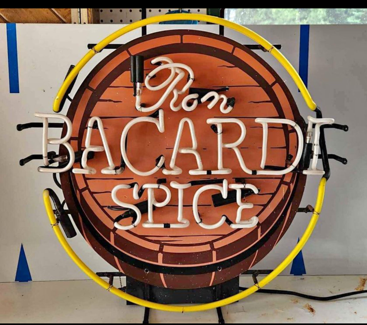 Barrel for Ron Bacardi Spice Neon Sign Plastic Replacement Panel