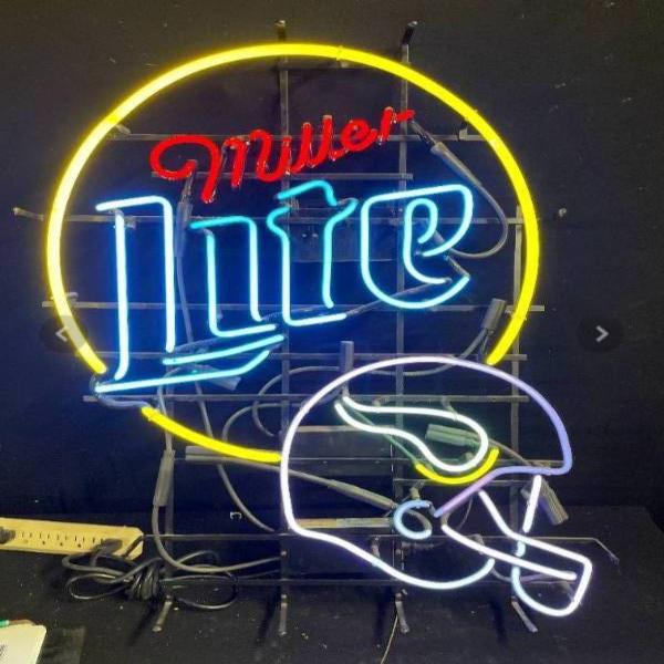 Minnesota Viking Helmet Logo for Miller Lite Neon Sign Replacement Tube