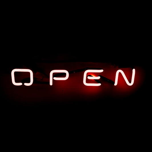 OPEN Red Single Stroke Neon Sign Replacement Tube