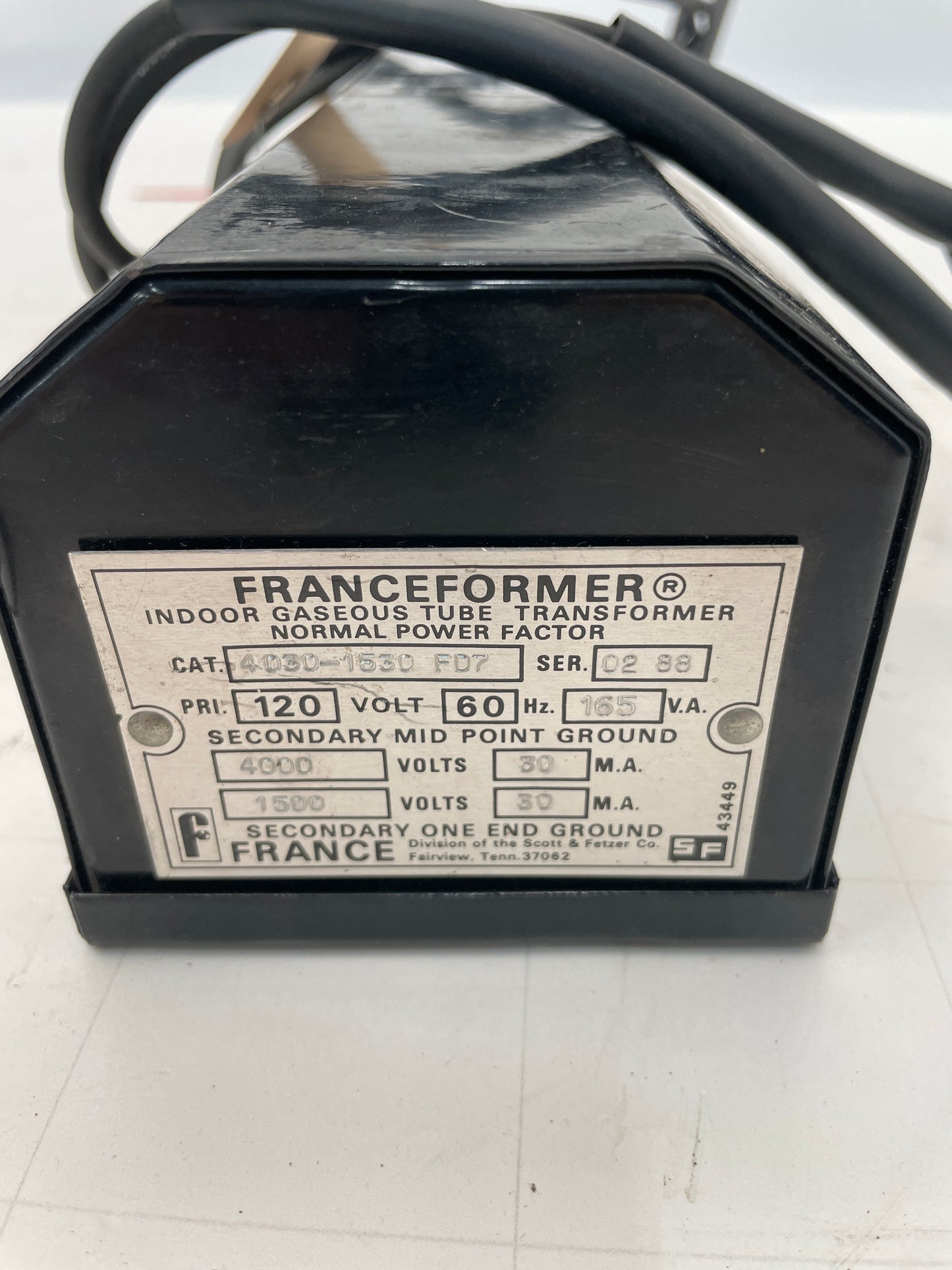 Franceformer Dual Output Vintage Core & Coil Neon Sign Replacement Transformer – 4Kv & 1.5Kv