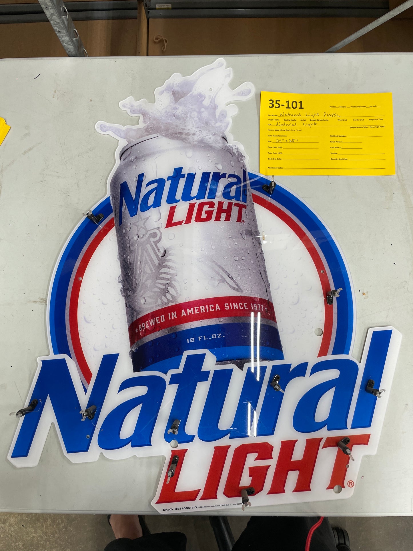 Natural Light Neon Sign Plastic Replacement Panel
