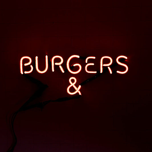 BURGERS& Single Stroke Word Unit  Replacement Tube - Neon Sign Part Used
