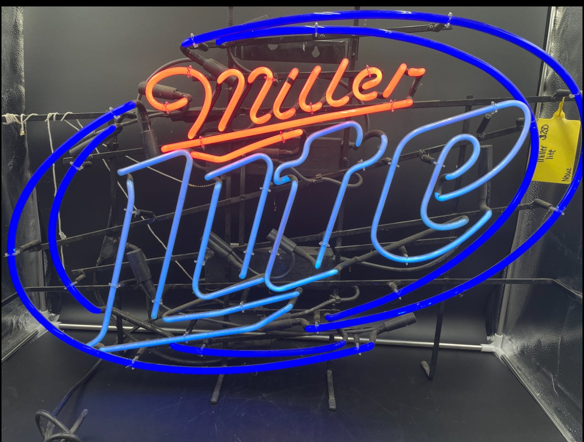 Right half of Large Miller Light Blue Hurricane Border - Neon Sign Part