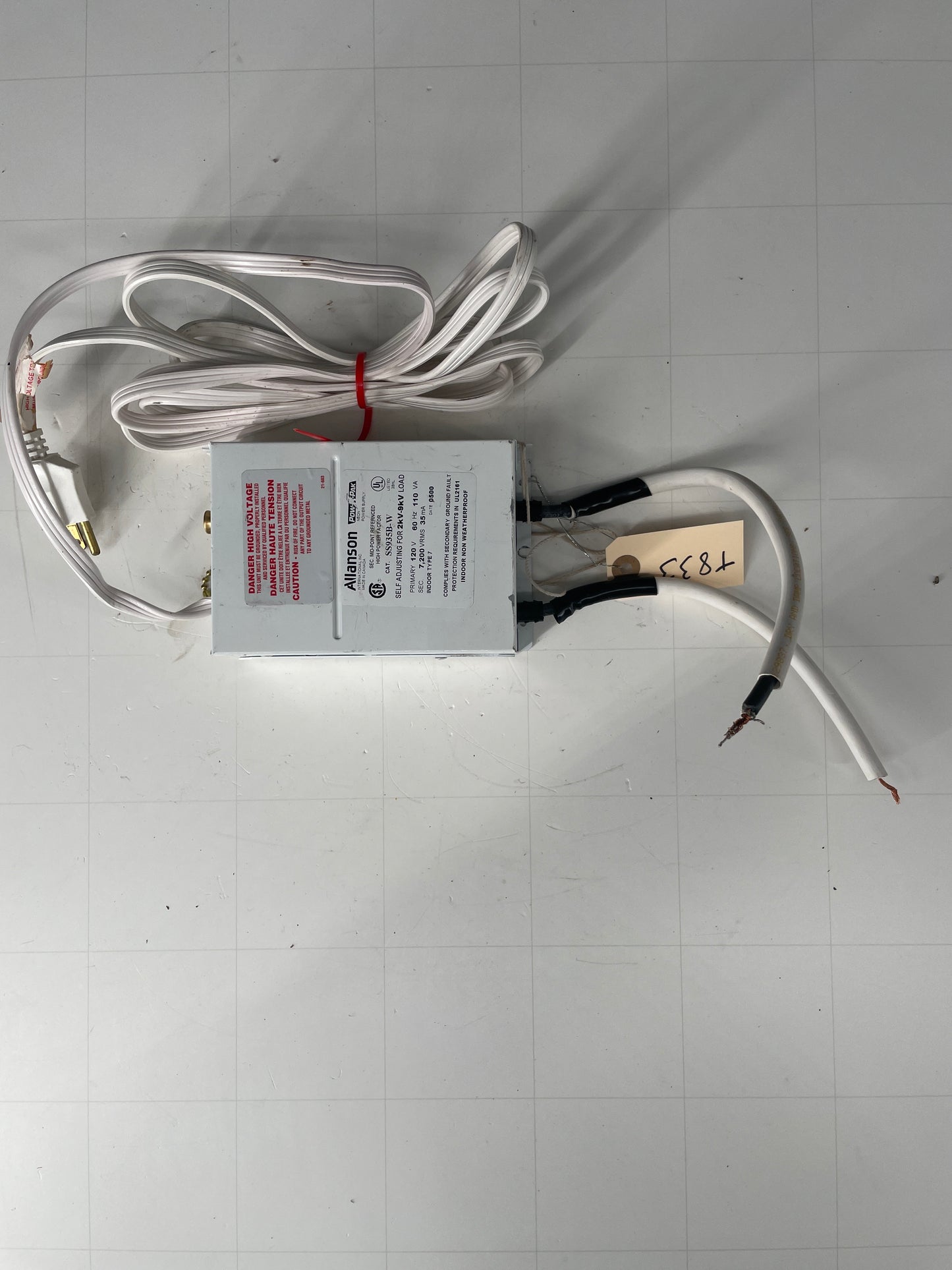 Allanson White Electronic Neon Sign Replacement Transformer – 9Kv