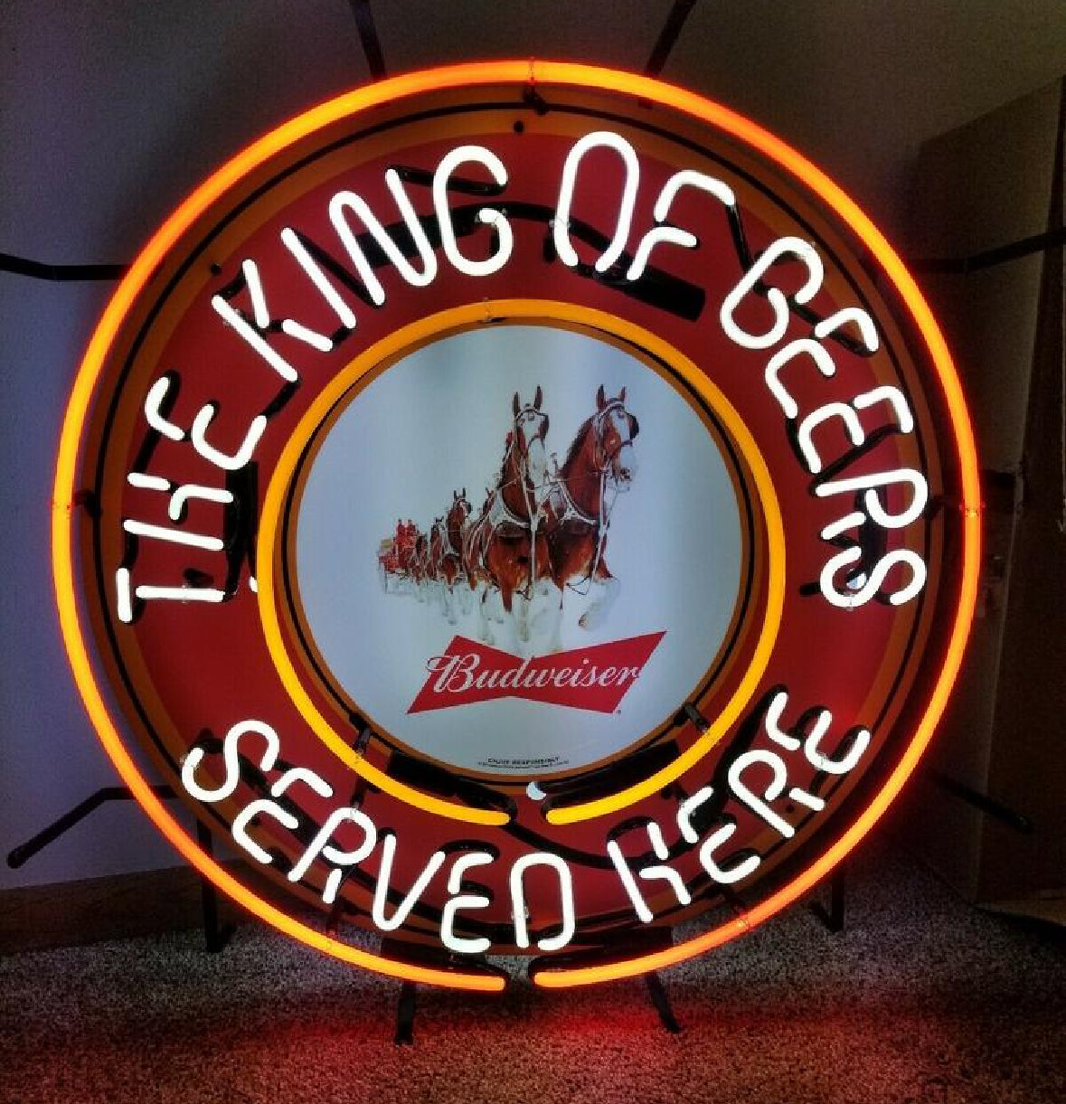 OF BEERS Single Stroke Arched Word Unit for Clydesdale Budweiser King of Beer Served Here Replacement Tube - Neon Sign Part