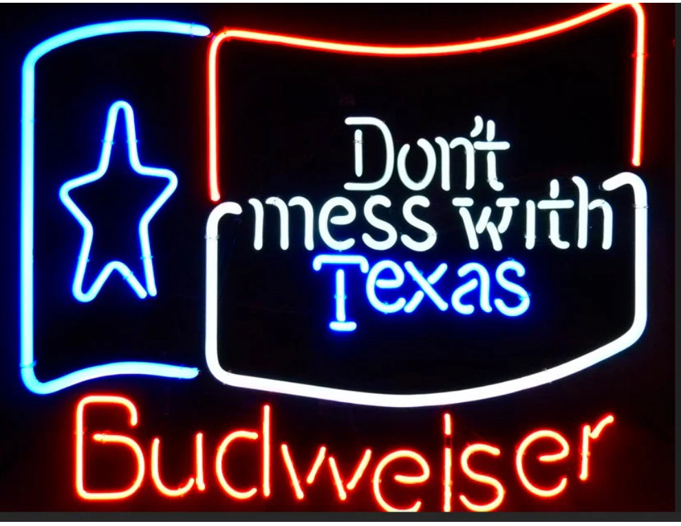Bottom Flag border unit for Budweiser Don't Mess w/ Texas sign - Neon Sign Part