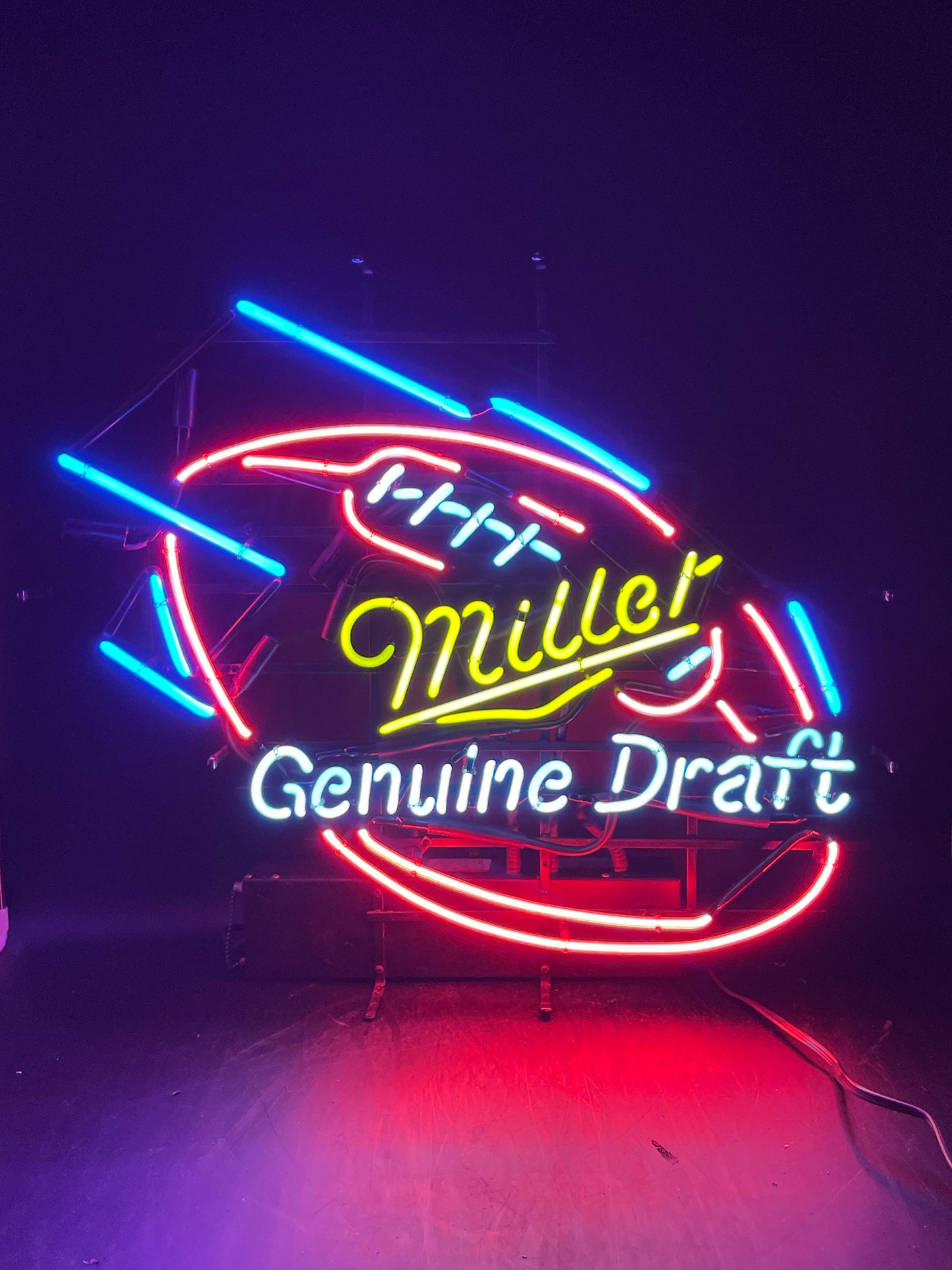Lower Border Football Unit for Miller Genuine Draft Replacement Tube - Neon Sign Part