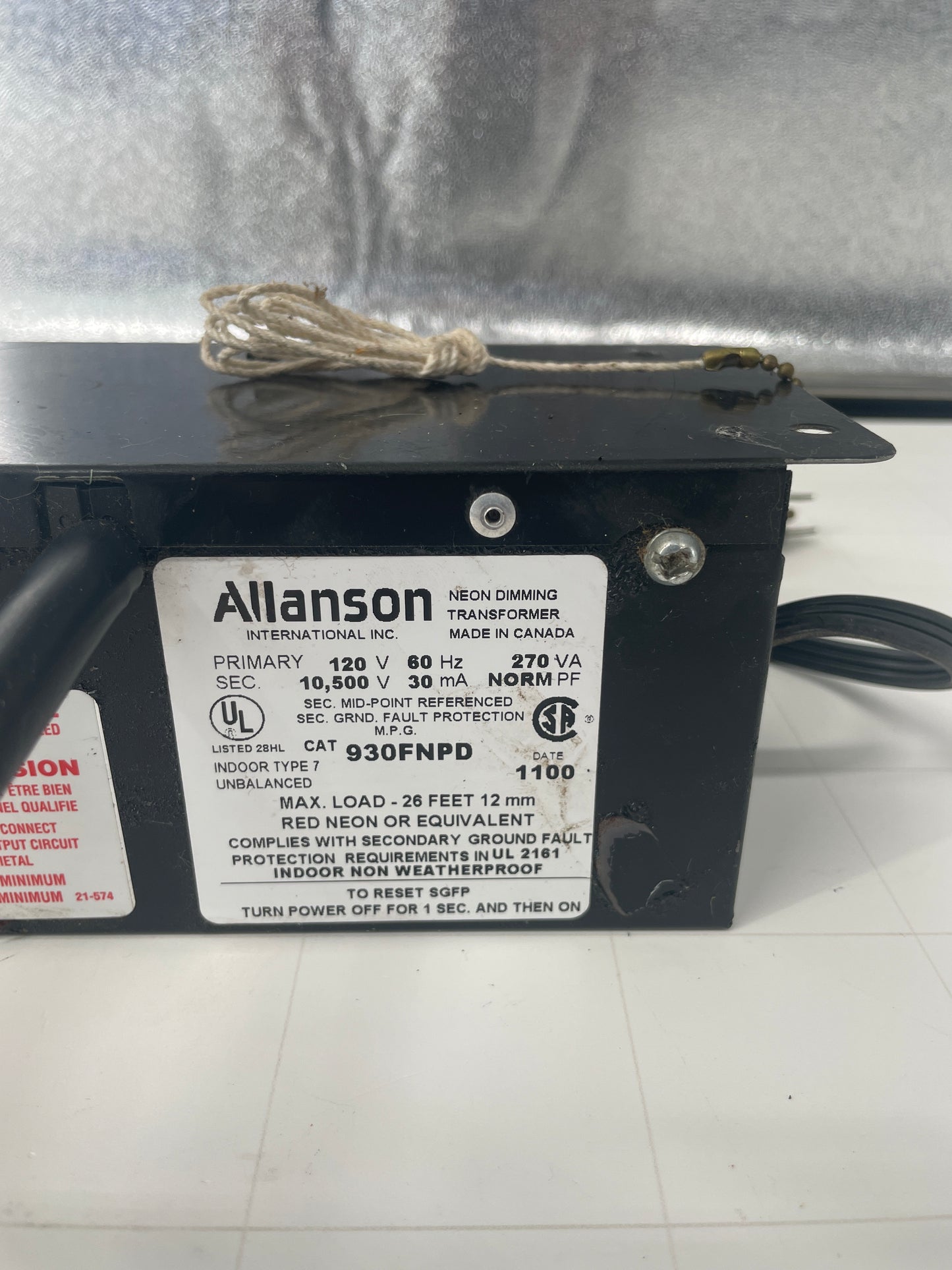 Allanson Vintage Core & Coil Neon Sign Replacement Transformer – 10.5Kv