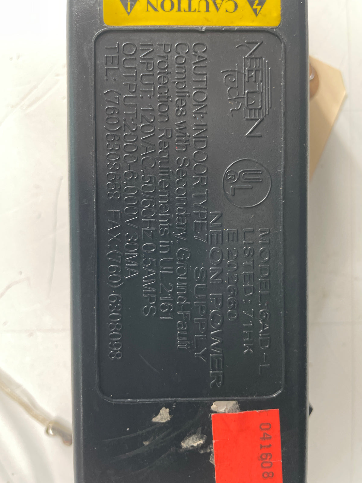 Neon Tech Electronic Neon Sign Replacement Transformer – 2-6Kv IEC Plug