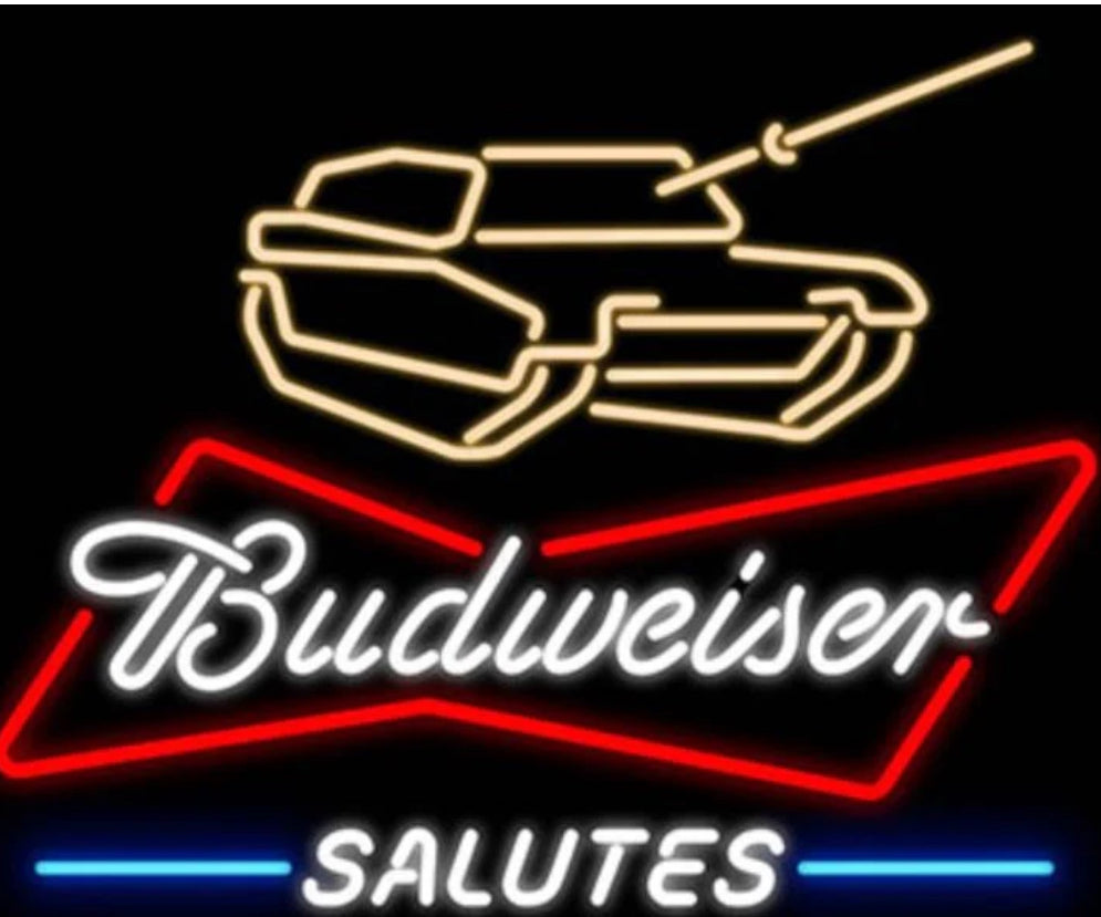 Military Tank Lower unit for Budweiser Salutes - Replacement Tube - Neon Sign Part