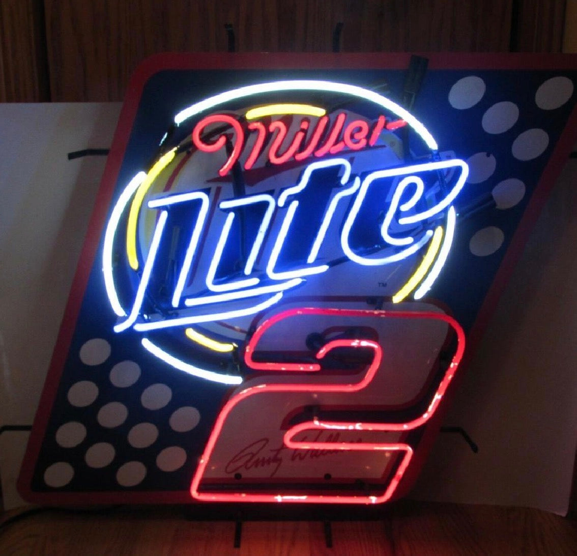 Number 2 Double Stroke Word unit for Miller Lite NASCAR Replacement Tube - Neon Sign Part