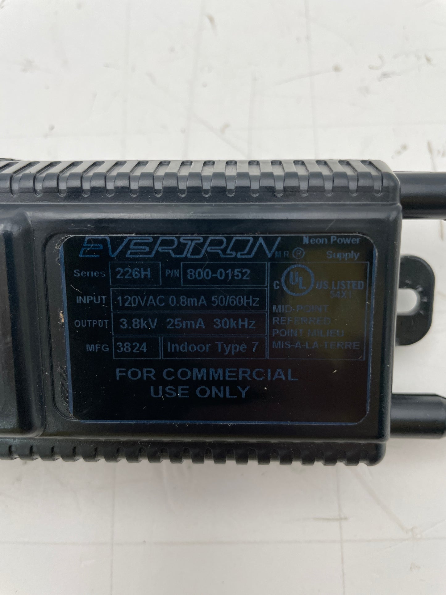 Evertron 226H Electronic Neon Sign Replacement Transformer – 3.8Kv