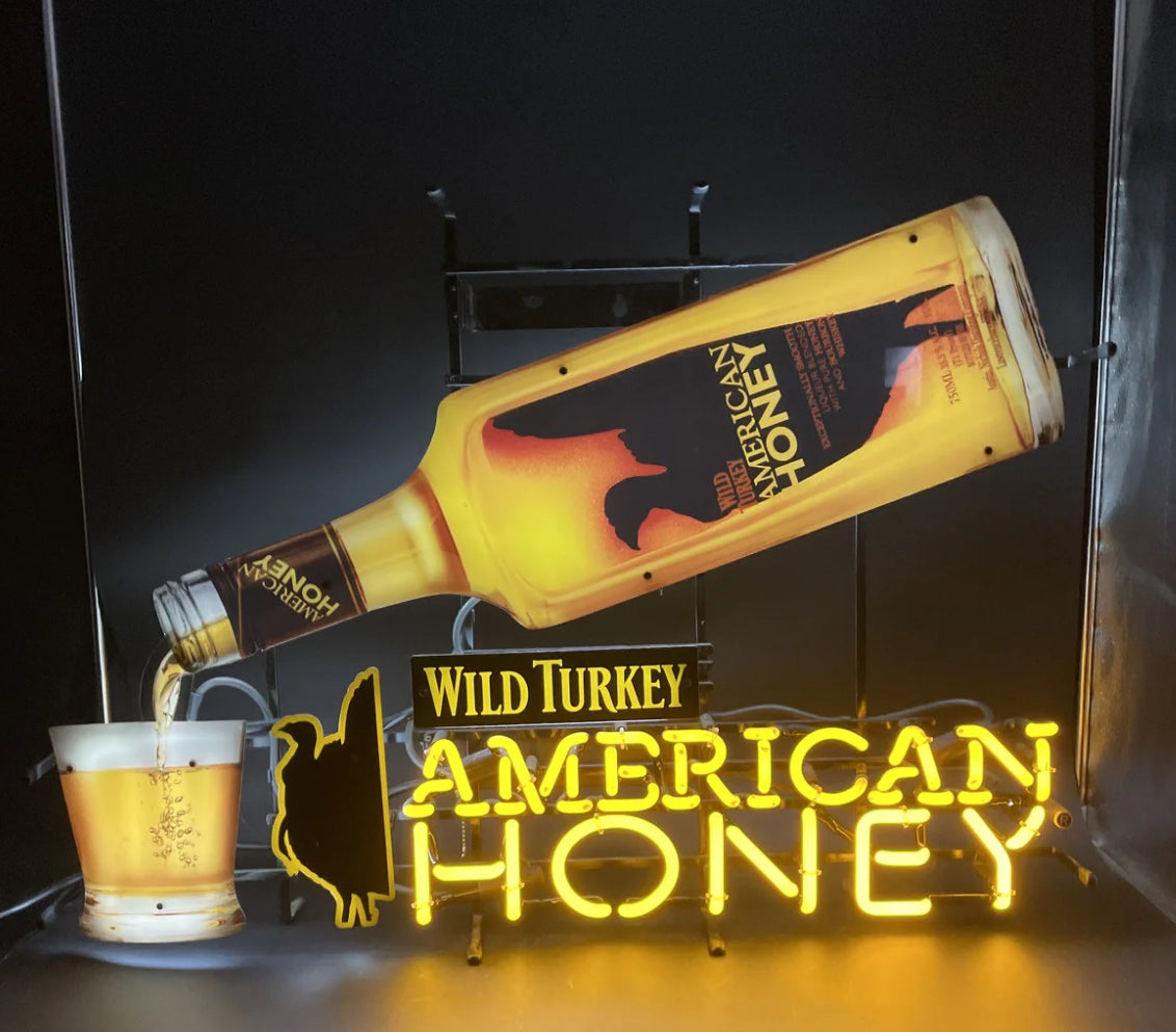 Shot Glass Neon Sign Plastic Replacement Panel Wild Turkey American Honey