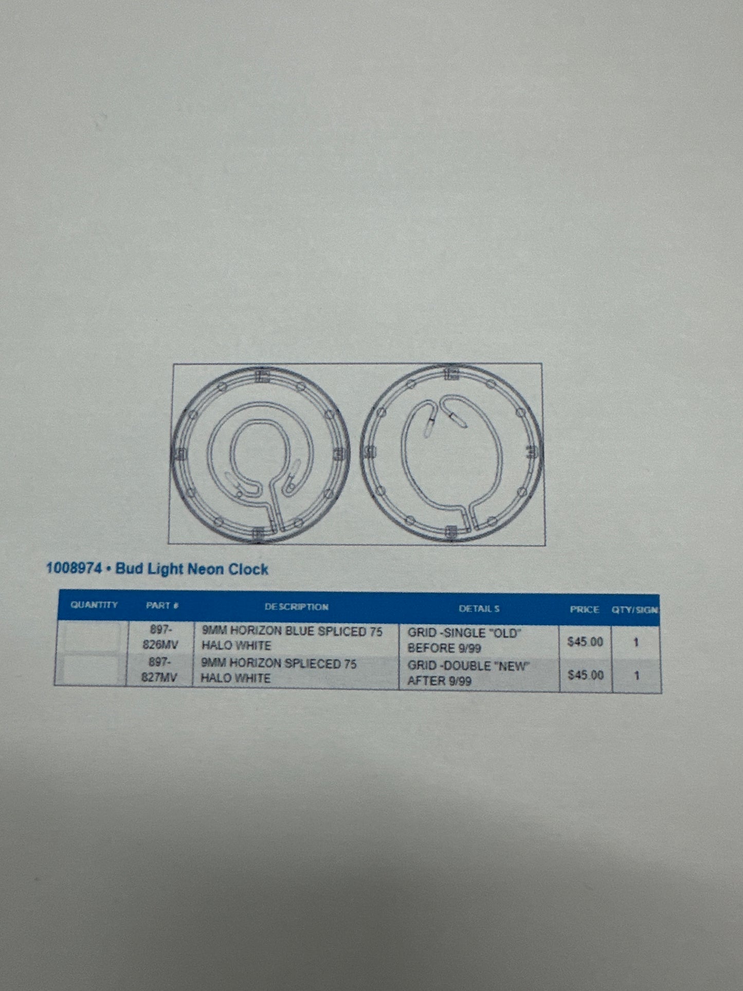 Clock Ring / Backlight for Bud Light Neon Clock Replacement Tube - Neon Sign Part
