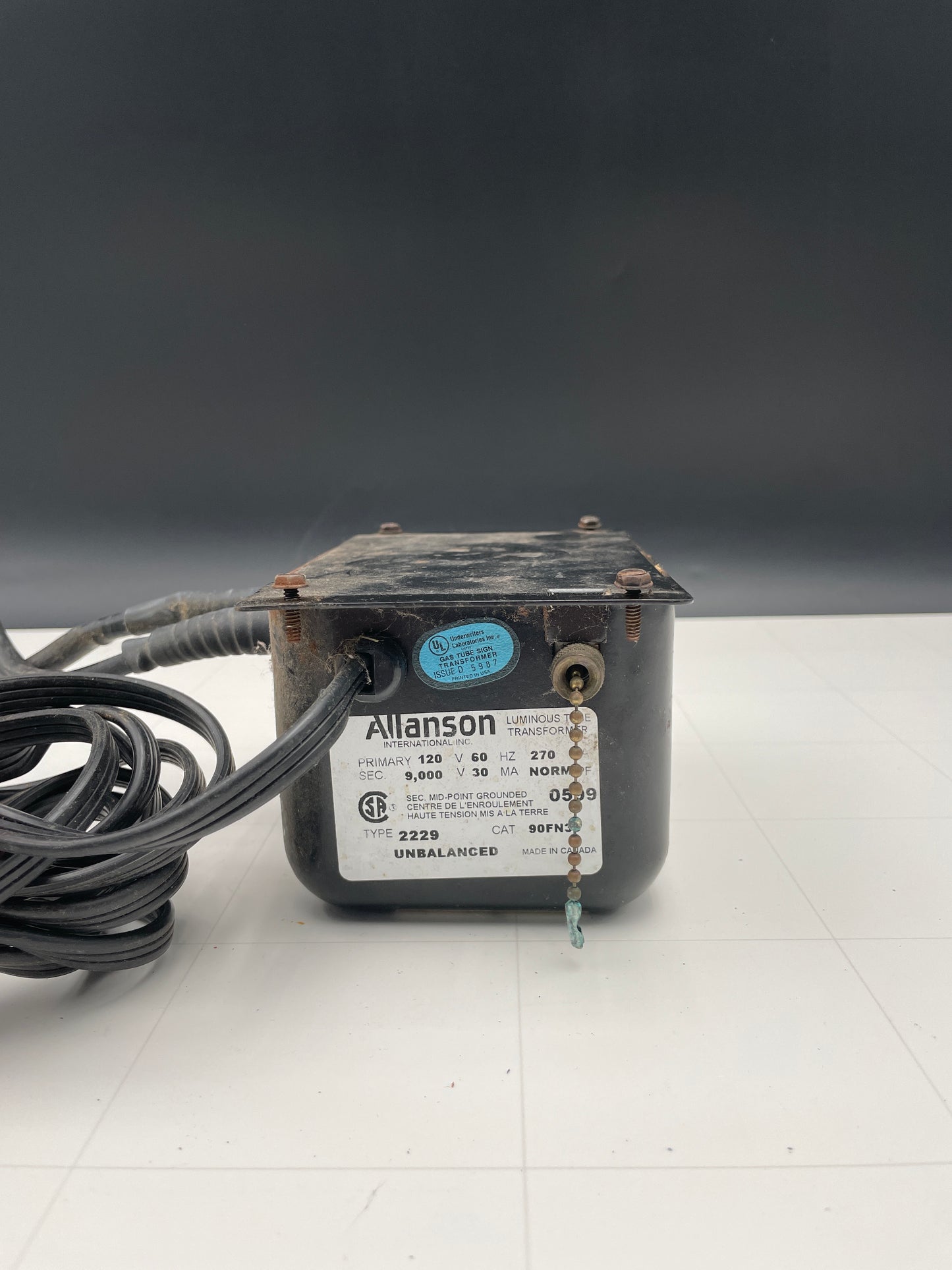 Allanson Vintage Core & Coil Neon Sign Replacement Transformer – 9Kv