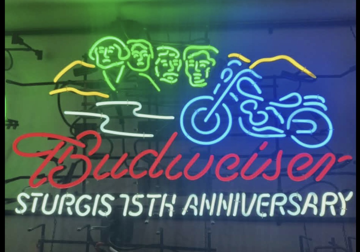 Back Motorcycle unit for Budweiser Mount Rushmore Sturgis 75th Anniversary Replacement Tube - Neon Sign Part