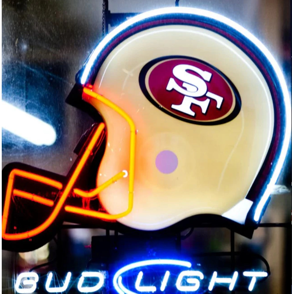 Bud Light NFL Football Helmet Facemask Front Unit 49ers or Others - Neon Sign Part