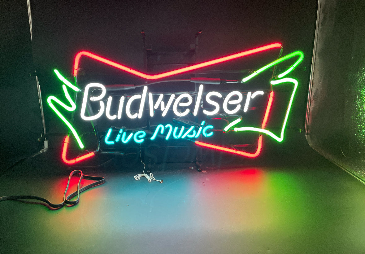 Budweiser Live Music Right Squiggle Border Unit Replacement Tube - Neon Sign Part
