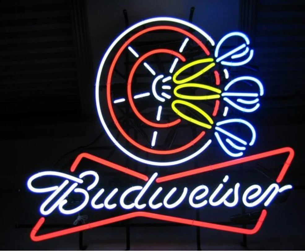 Red Dart Board for Budweiser Bowtie Darts Neon Sign Replacement Tube