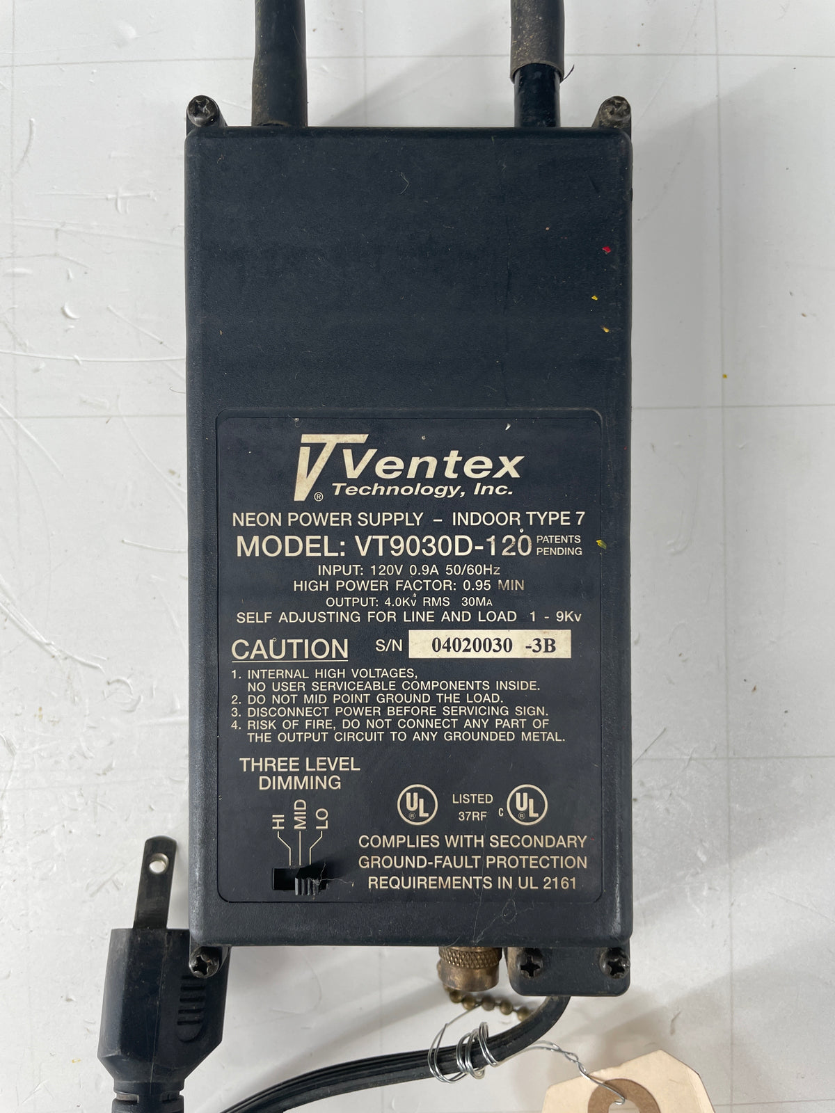 Neon Ventex Electronic Neon Sign Replacement Transformer – 4Kv