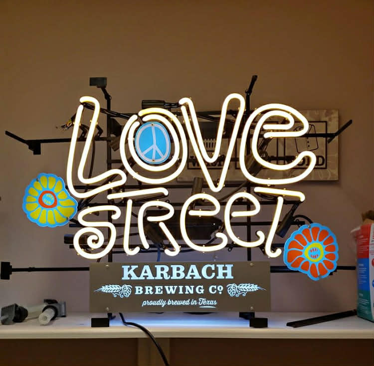VE Double Stroke Word unit for Love Street Karbach Brewing Replacement Tube - Neon Sign Part