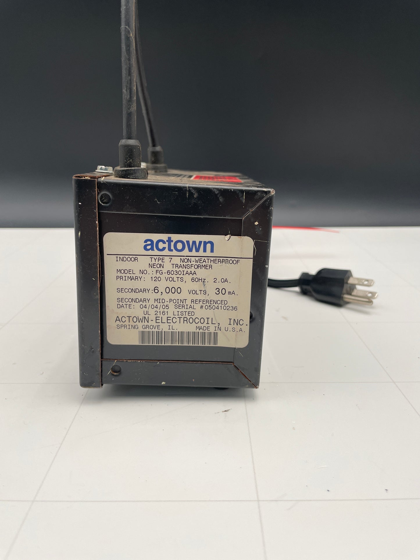 Actown Vintage Core & Coil Neon Sign Replacement Transformer – 6Kv
