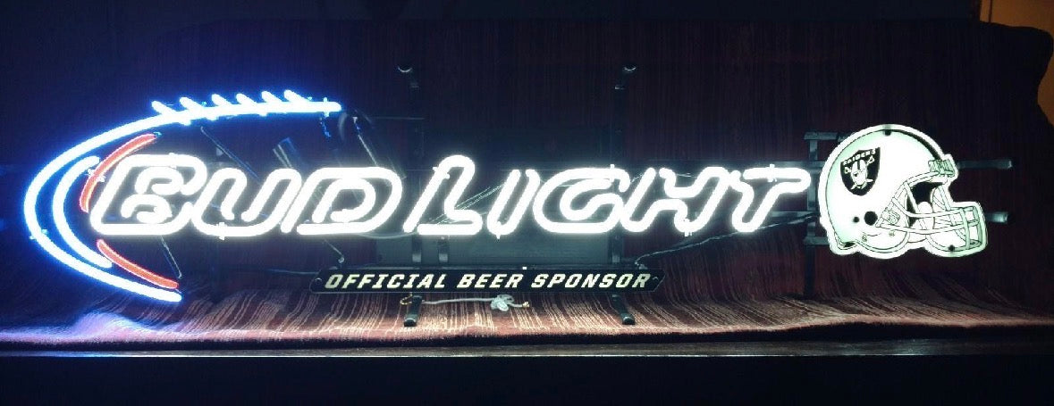 Football Laces & Grid for Bud Light NFL Official Beer Sponsor Team Replacement Tube - Neon Sign Part