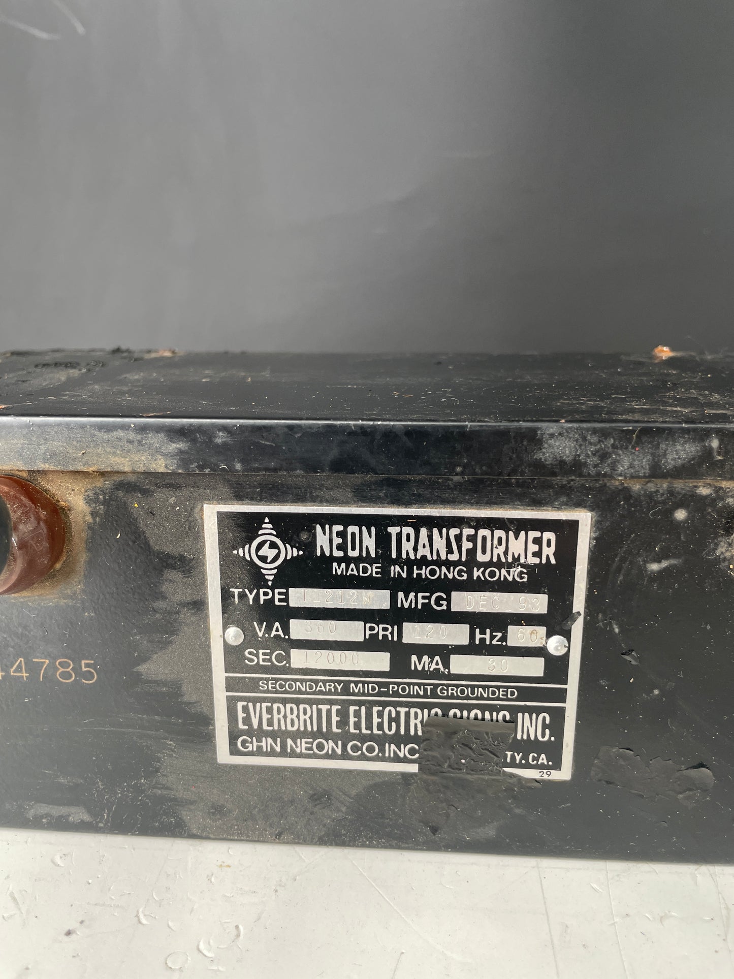 Everbrite Vintage Core & Coil Neon Sign Replacement Transformer – 12Kv