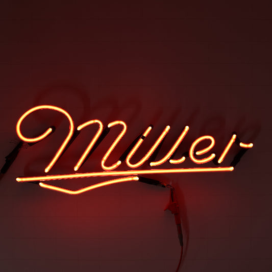 Miller Single Stroke Script Word unit for Large Dual Brand Miller and Genuine Draft Replacement Tube - Neon Sign Part