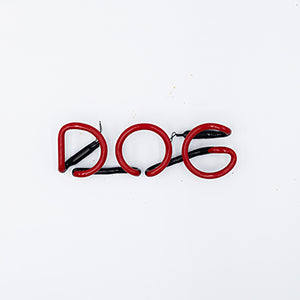 Neon Sign Part Entitled Dog, Front, Red Neon when lit