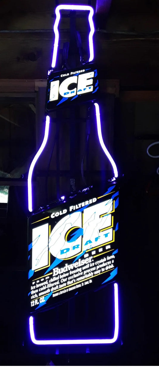 Bud Ice Bottle Bottom Border Neon Sign Replacement Tube