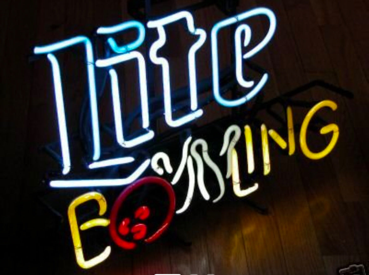 Bowling word unit for Miller Lite Neon Sign Replacement Tube