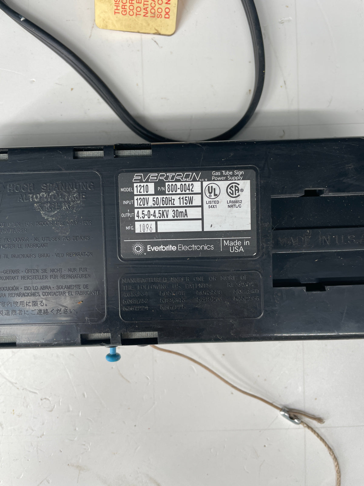 Evertron Electronic Neon Sign Replacement Transformer – 8Kv