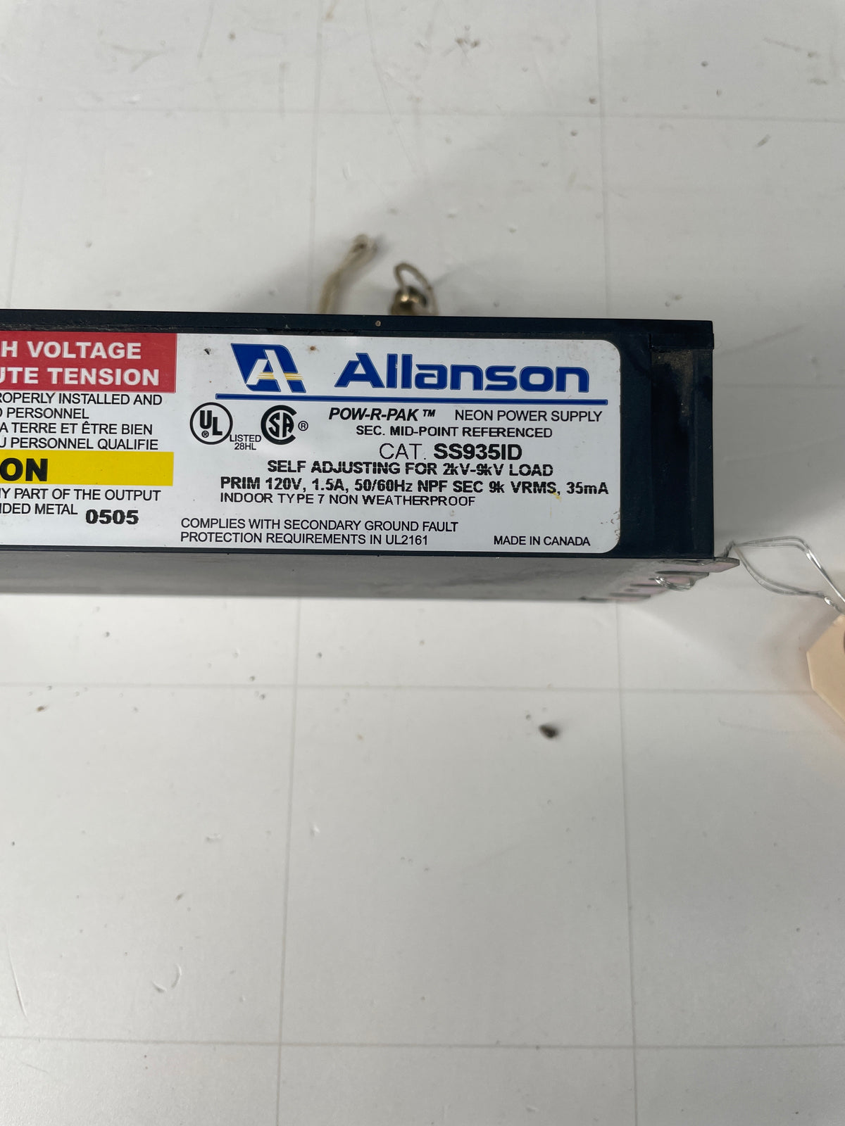 Allanson Electronic Neon Sign Replacement Transformer – 9Kv