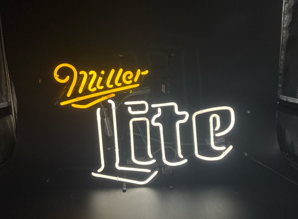 Miller Script Word Unit with Emphasis for Miller Light Replacement Tube - Neon Sign Part