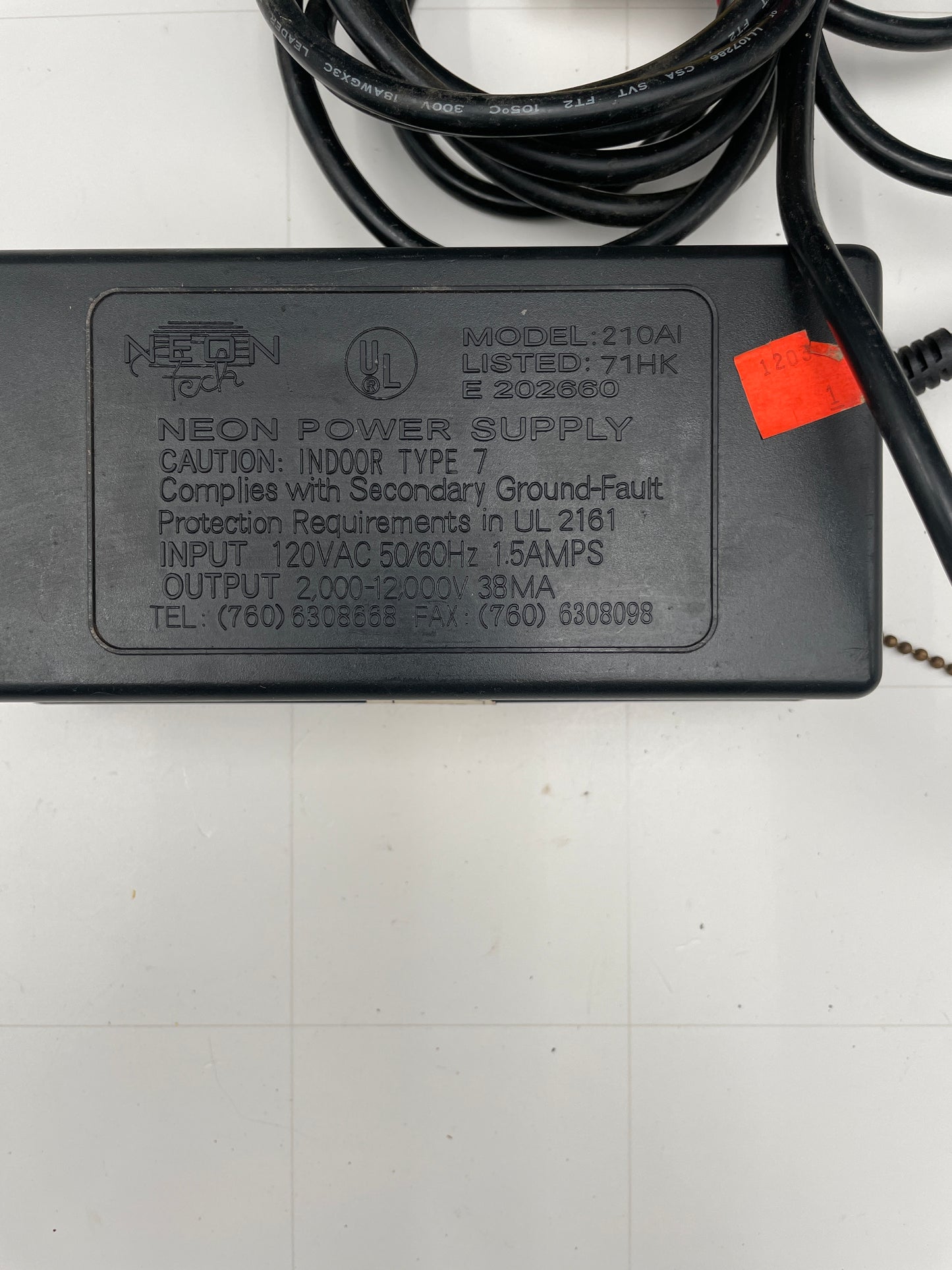 Neon Tech Electronic Neon Sign Replacement Transformer – 12Kv
