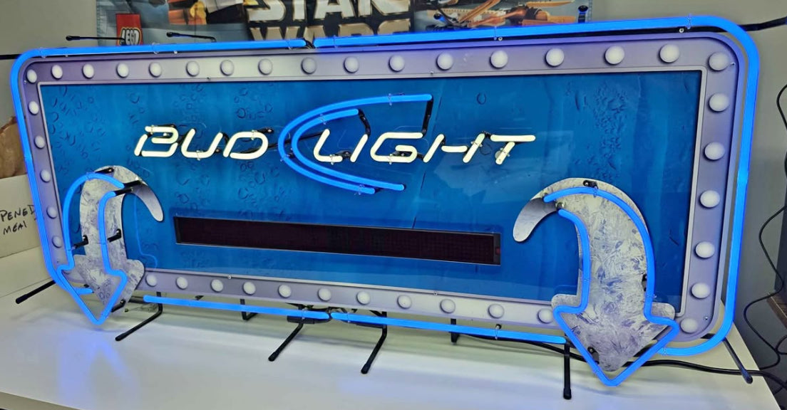 Bottom Left Grid for Bud Light Marquet Walk In Cooler Replacement Tube - Neon Sign Part