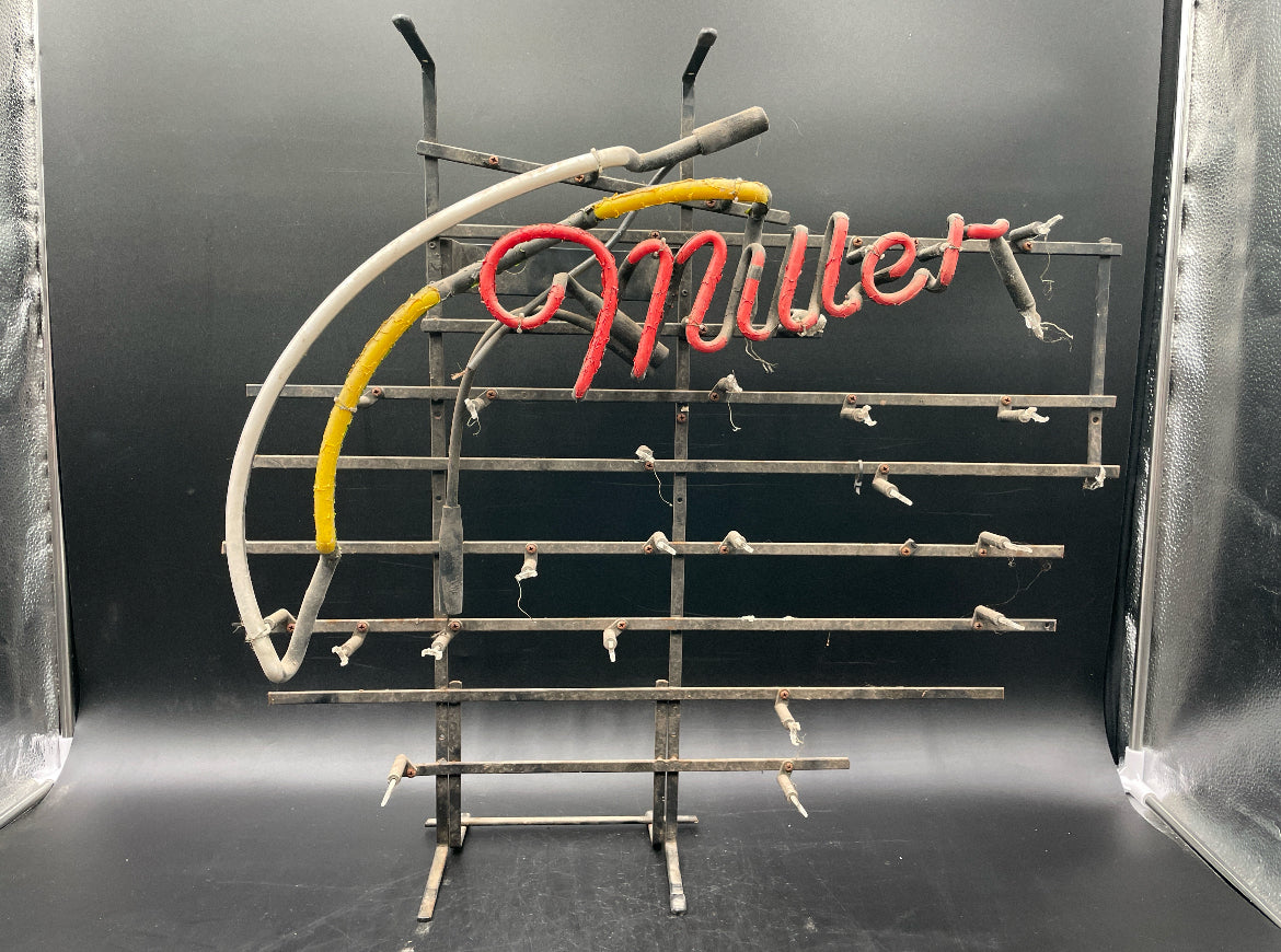 Top Left Yellow and White Border for Large Miller Lite Replacement Tube - Neon Sign Part