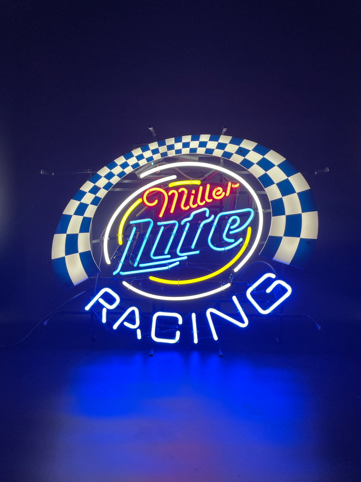 Checkered Racing for Miller Lite Neon Sign Plastic Replacement Panel