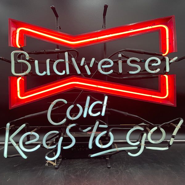 Budweiser Bowtie Cold Kegs to Go Neon Sign