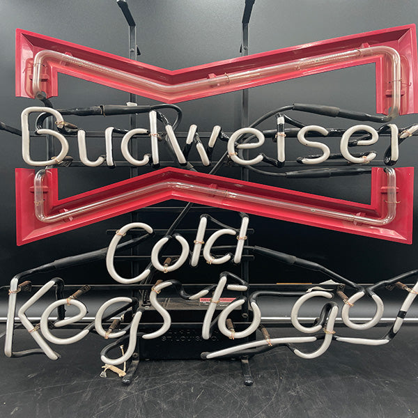 Budweiser Bowtie Cold Kegs to Go Neon Sign