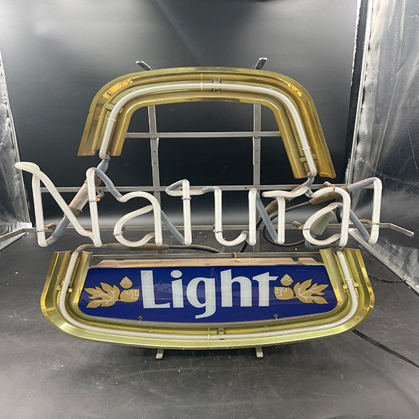 Natural Light Neon Sign with Gold Frame Reflector