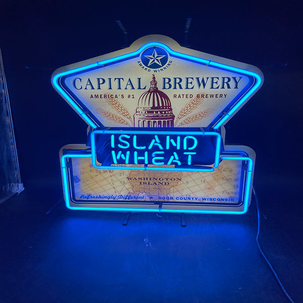 Capital Brewery Island Wheat Neon Sign