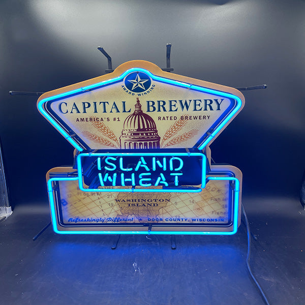 Capital Brewery Island Wheat Neon Sign