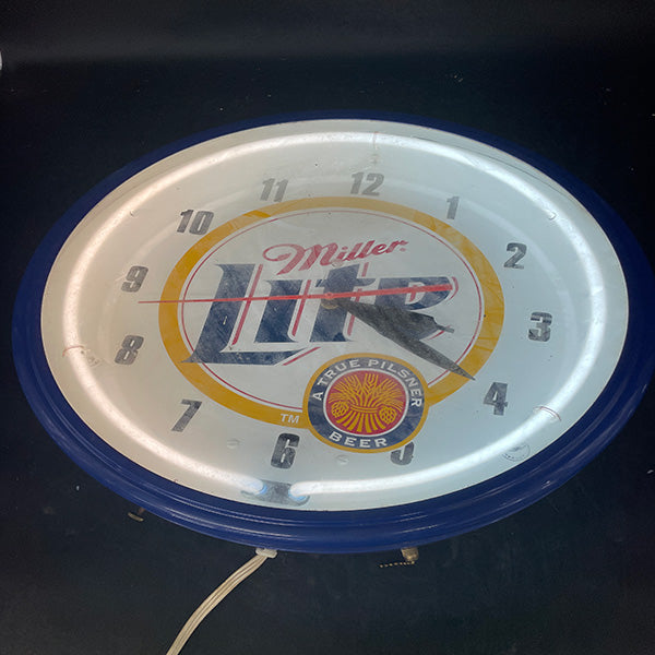 Miller Lite Clock Neon Sign