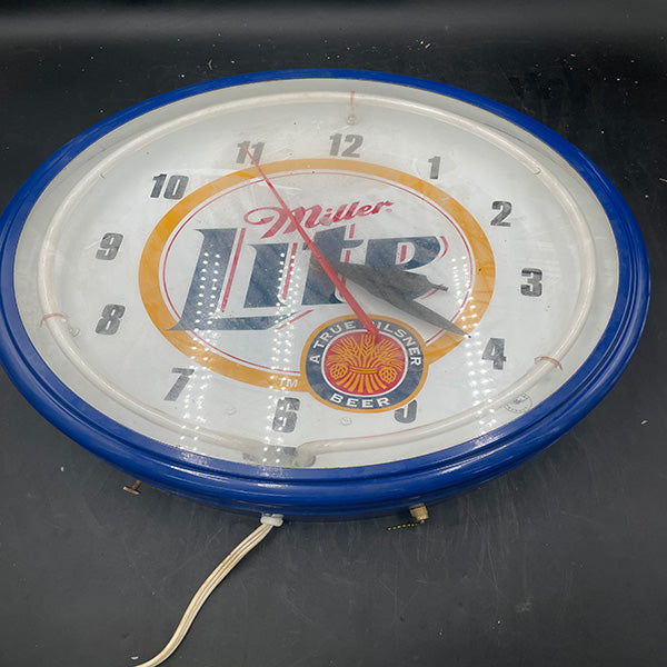 Miller Lite Clock Neon Sign