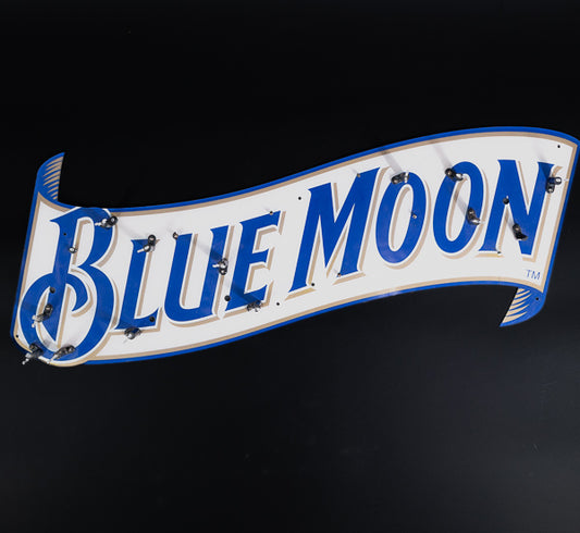 Blue Moon Neon Sign Plastic Replacement Panel