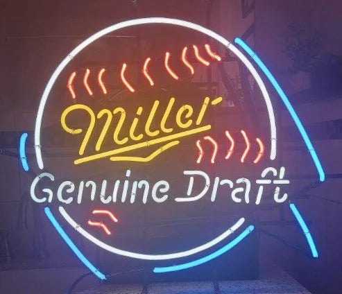 MGD Baseball Outline of Ball Unit - Neon Sign Part