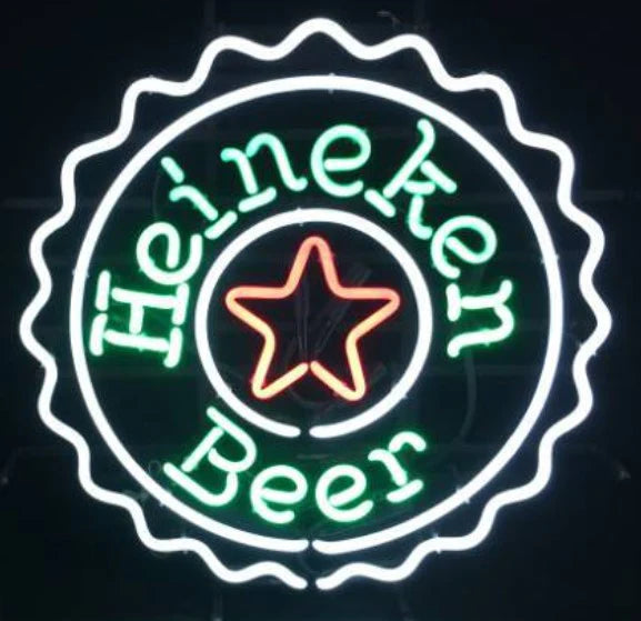Heineken Bottle Cap Inner Circle / Beer word unit - Neon Sign Part