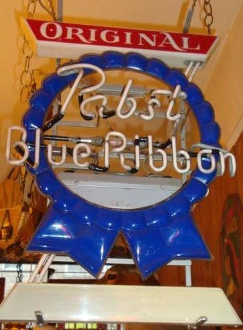 Pabst Blue Ribbon Neon Sign Panel from the 50's